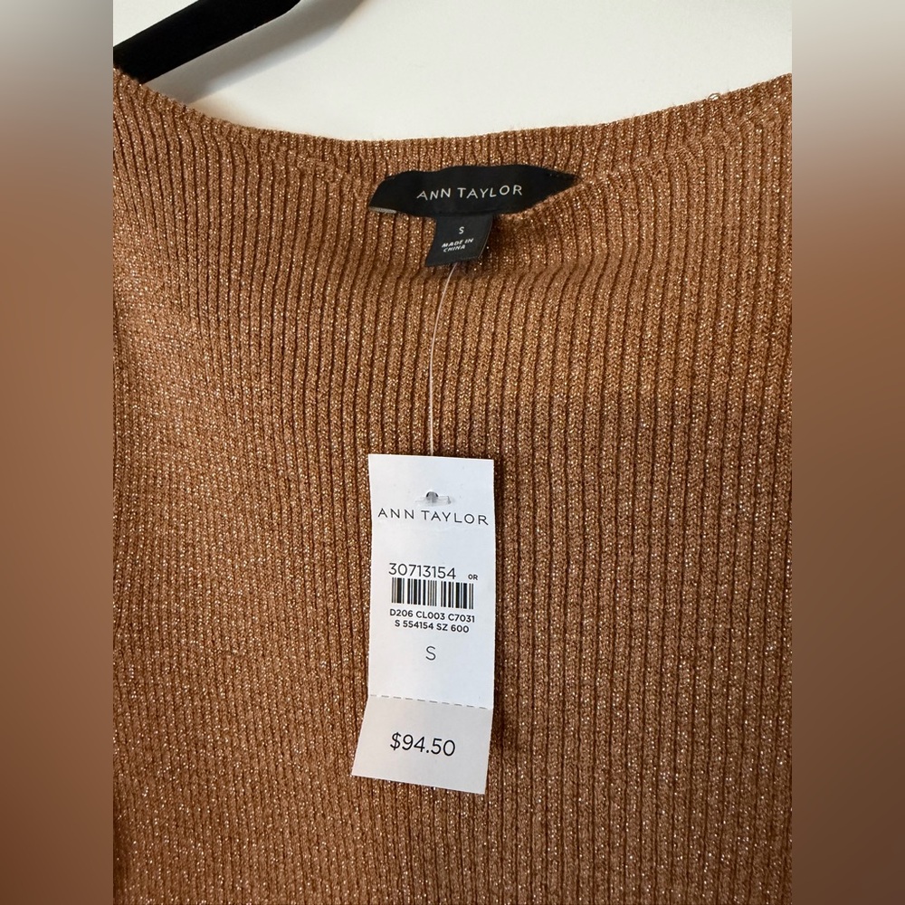 NWT Ann Taylor metallic blouson sweater - Picture 4 of 11